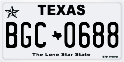 TX license plate BGC0688