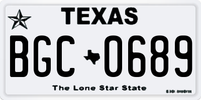 TX license plate BGC0689