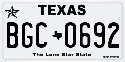 TX license plate BGC0692