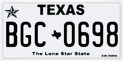 TX license plate BGC0698