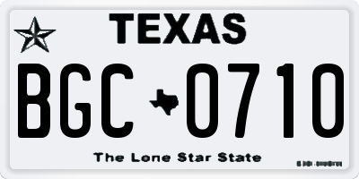 TX license plate BGC0710
