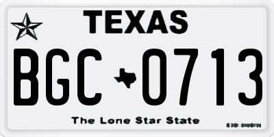 TX license plate BGC0713
