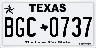 TX license plate BGC0737