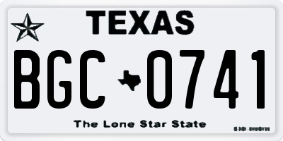 TX license plate BGC0741