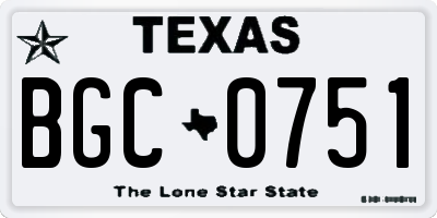 TX license plate BGC0751