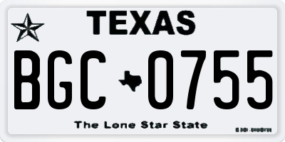 TX license plate BGC0755
