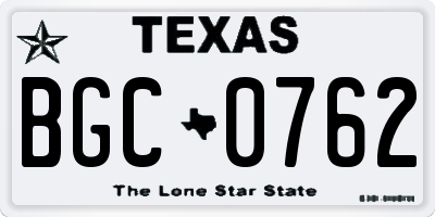TX license plate BGC0762