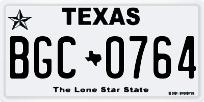 TX license plate BGC0764