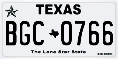 TX license plate BGC0766