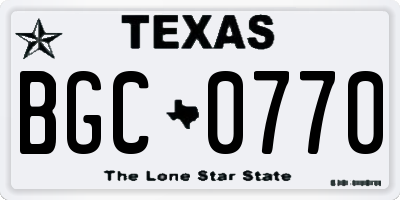 TX license plate BGC0770