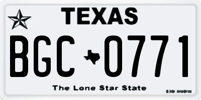 TX license plate BGC0771