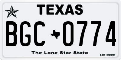 TX license plate BGC0774