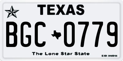 TX license plate BGC0779