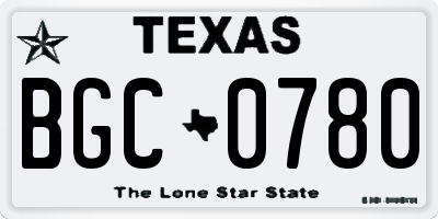 TX license plate BGC0780