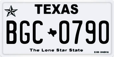 TX license plate BGC0790