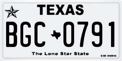 TX license plate BGC0791
