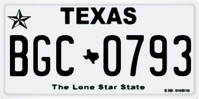 TX license plate BGC0793