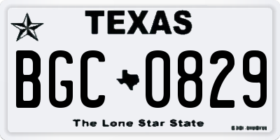 TX license plate BGC0829