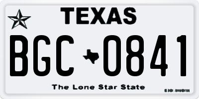 TX license plate BGC0841