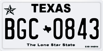 TX license plate BGC0843