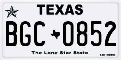 TX license plate BGC0852
