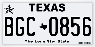 TX license plate BGC0856