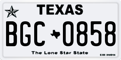 TX license plate BGC0858