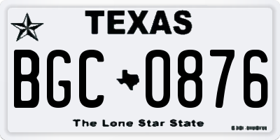 TX license plate BGC0876