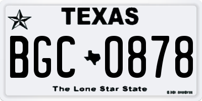 TX license plate BGC0878