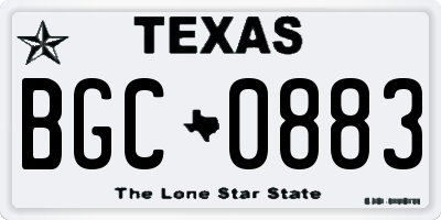 TX license plate BGC0883