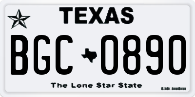 TX license plate BGC0890
