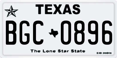 TX license plate BGC0896