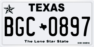 TX license plate BGC0897
