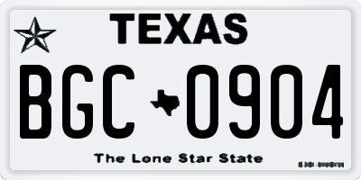 TX license plate BGC0904
