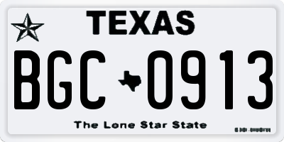TX license plate BGC0913