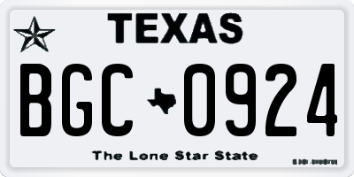 TX license plate BGC0924