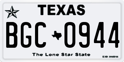 TX license plate BGC0944