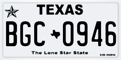 TX license plate BGC0946
