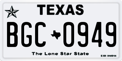 TX license plate BGC0949