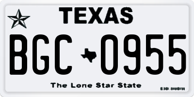 TX license plate BGC0955