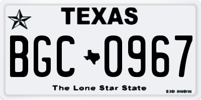 TX license plate BGC0967
