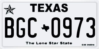TX license plate BGC0973