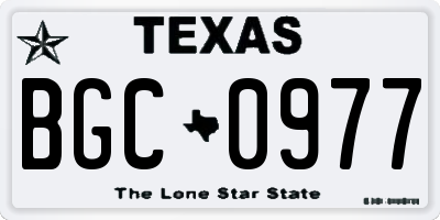 TX license plate BGC0977