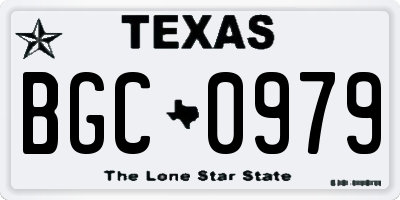 TX license plate BGC0979