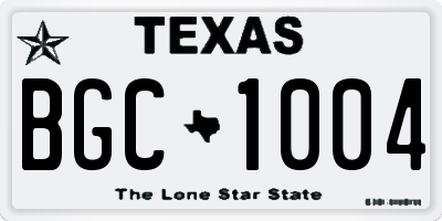 TX license plate BGC1004