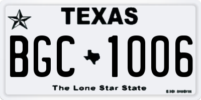 TX license plate BGC1006