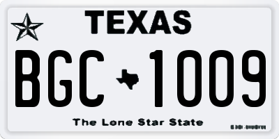 TX license plate BGC1009