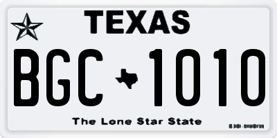 TX license plate BGC1010