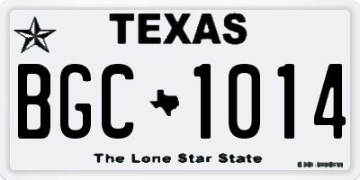 TX license plate BGC1014
