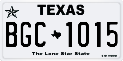 TX license plate BGC1015